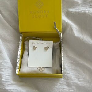 Kendra Scott White Heart Earrings never worn